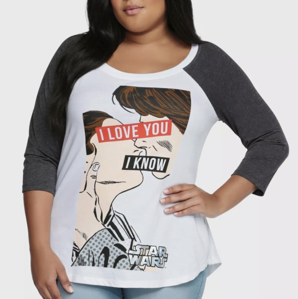 Star wars Leila and Han Solo raglan from torrid